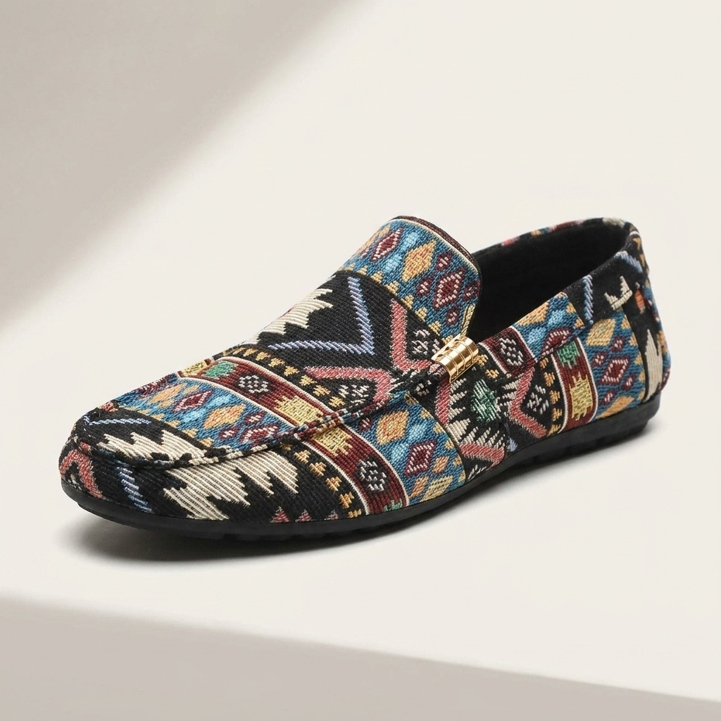 Mocassins Homme Confortables Motif Ethnique