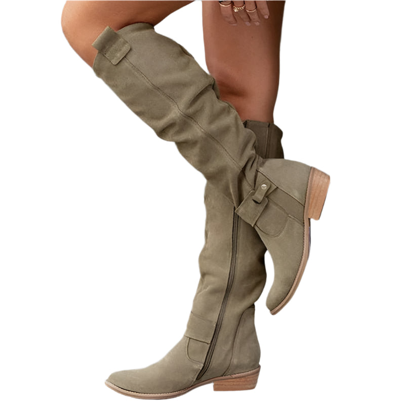 Bottes Femmes Daim Noir Hiver Classiques