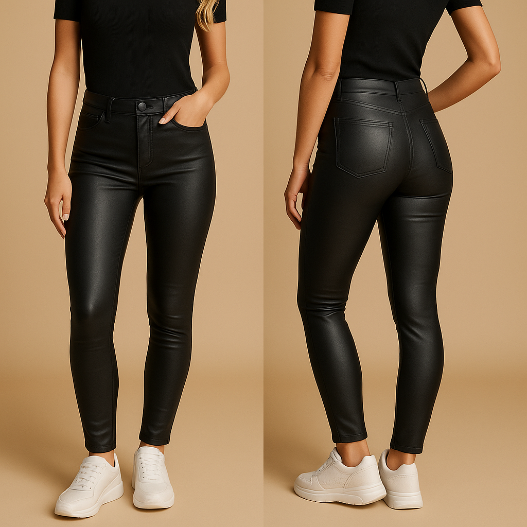 Pantalon Cuir Noir Féminin Slim Fit - PanierRoyale