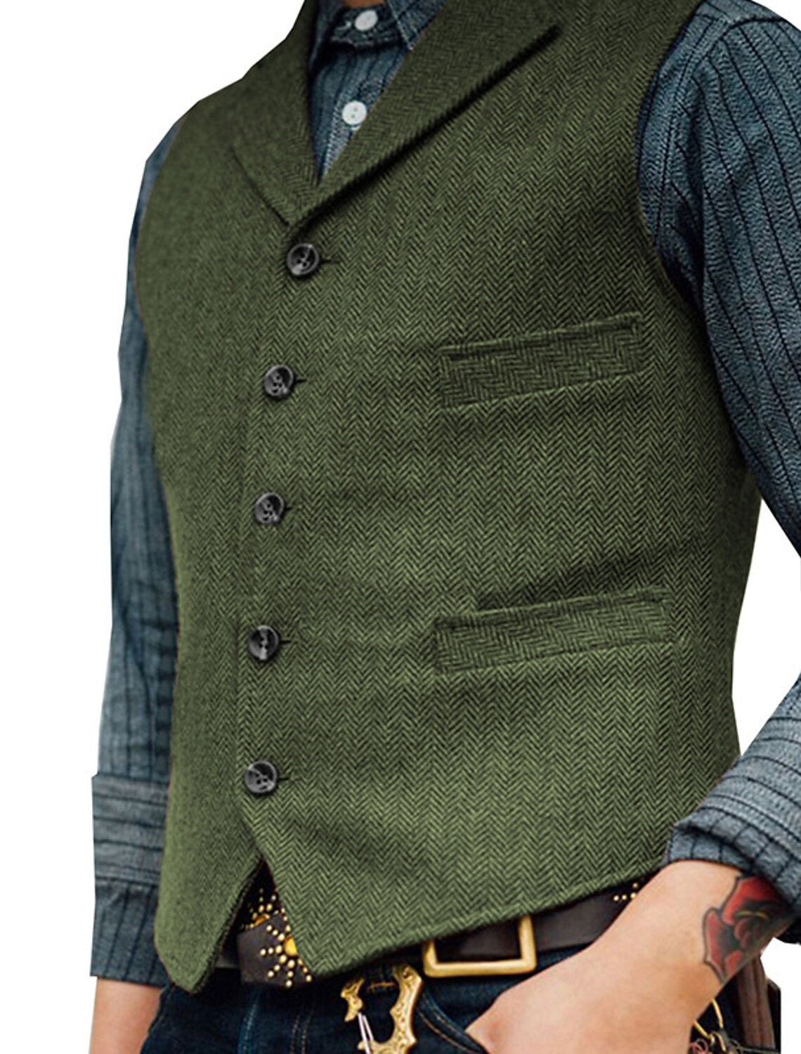 Gilet Homme Sans Manches à Boutons