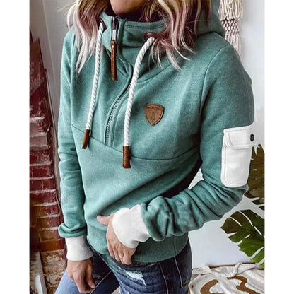 Sweat à capuche femme doux et décontracté - Maille molletonnée confortable - PanierRoyale