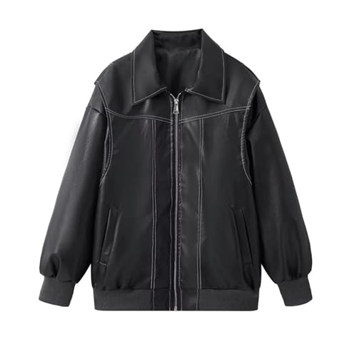 Veste Femme Similicuir Oversize Coupe Biker Moderne