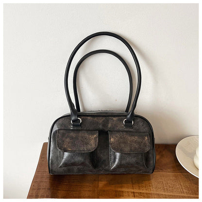 Sac à Épaule Femme Structuré Poches à Rabat Format Allongé