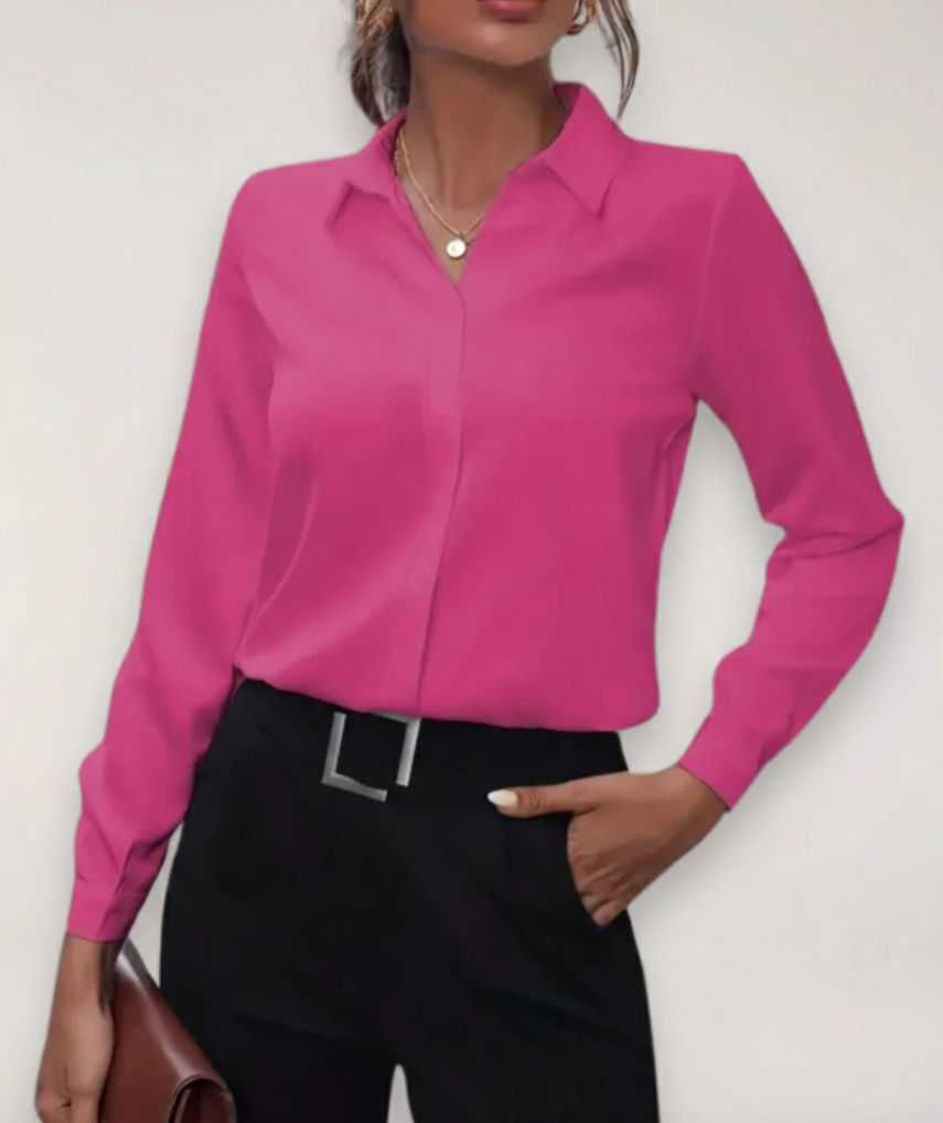 Blouse Femme Printemps Bureau Boutons Décontractée