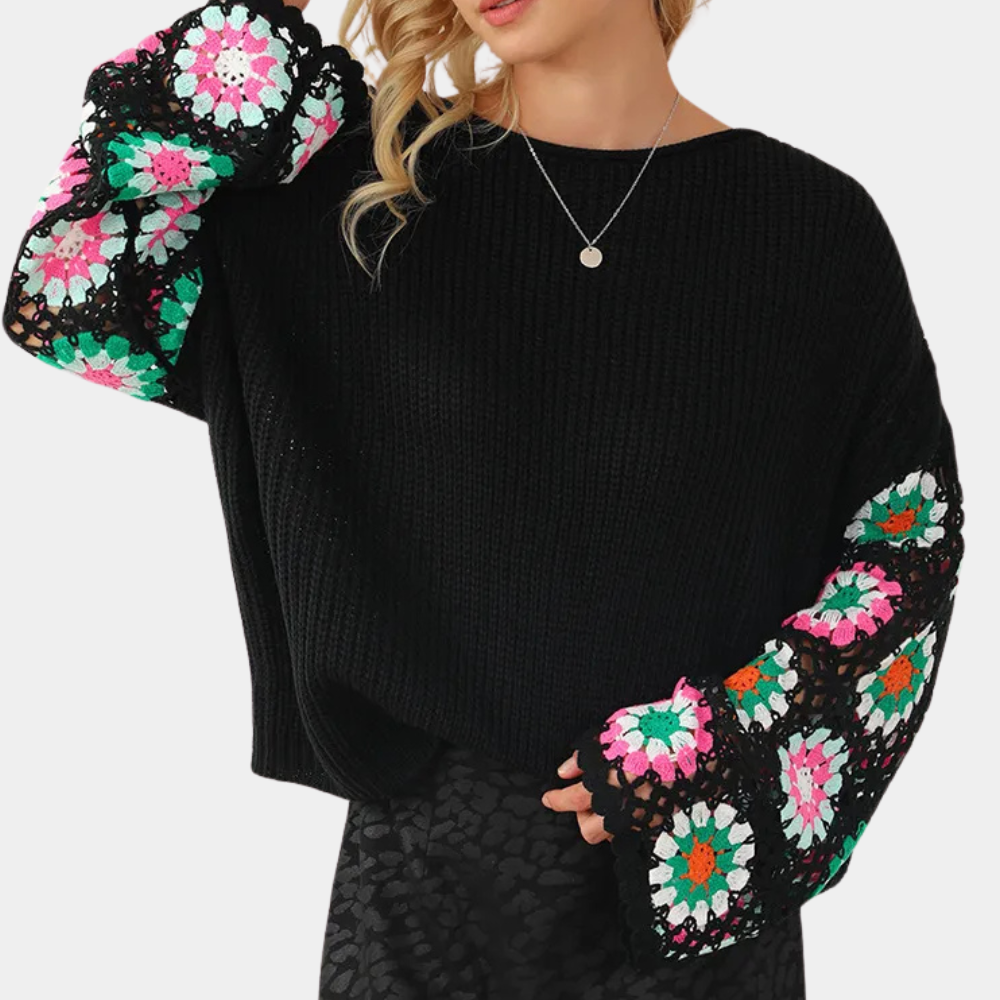 Pull à Fleur Élégant pour Femme