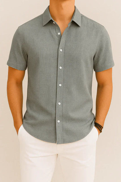 Chemise Homme en Coton Gris Clair Stylish