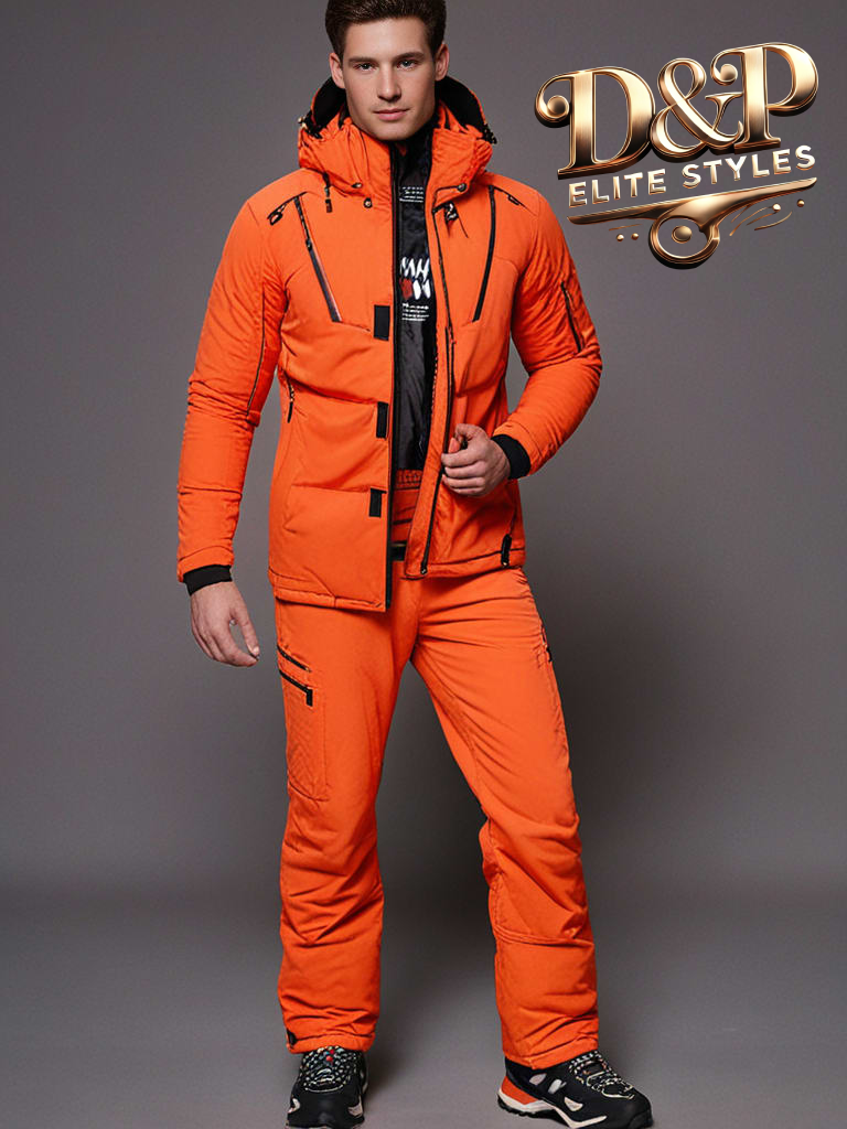 Veste Ski Homme Rouge Imperméable avec Capuche et Poches - PanierRoyale