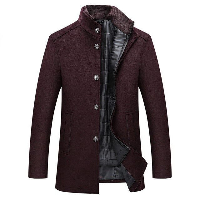 Manteau Homme Hiver Élégant Un Bouton - PanierRoyale