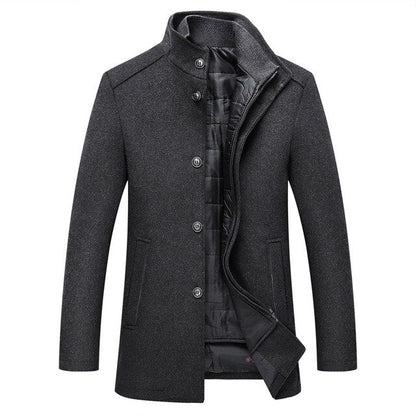 Manteau Homme Hiver Élégant Un Bouton
