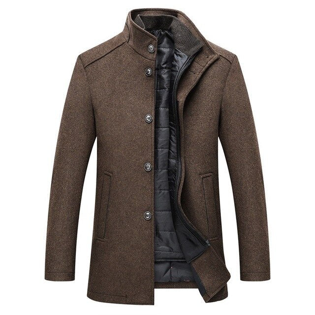 Manteau Homme Hiver Élégant Un Bouton