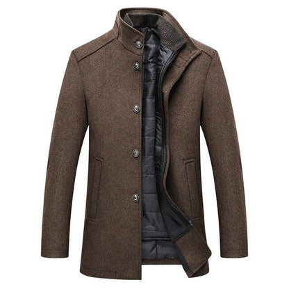 Manteau Homme Hiver Élégant Un Bouton