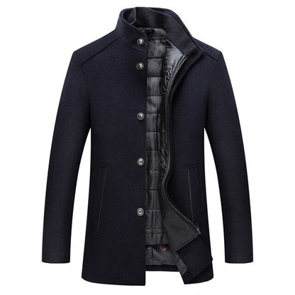 Manteau Homme Hiver Élégant Un Bouton
