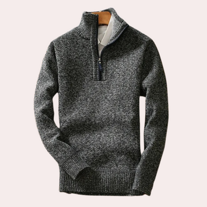 BRICE - Pull à col montant zippé pour hommes