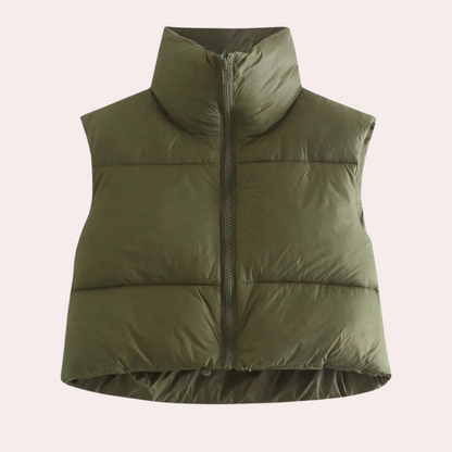 Gilet Femme Court et Décontracté Doublure Polaire