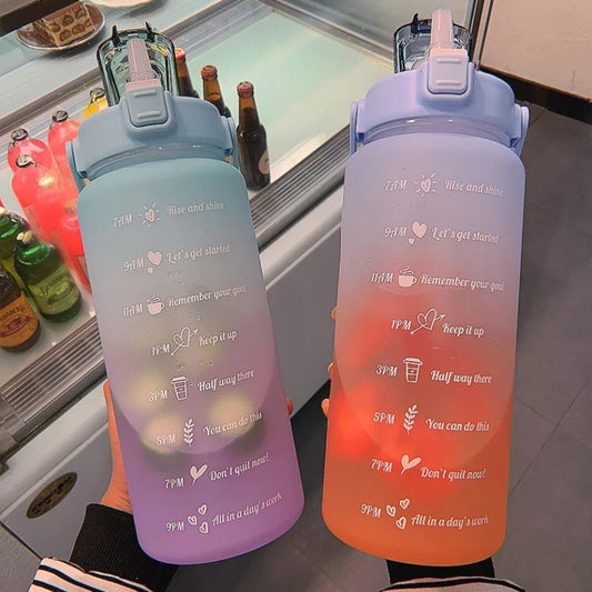 Bouteille d'Eau Sport 2L avec Paille Colorée - PanierRoyale