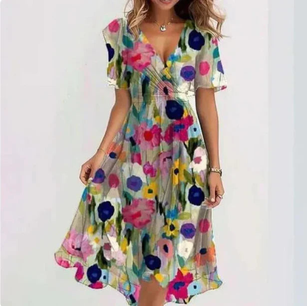 Robe Soirée Femme Col en V Chic et Féminine