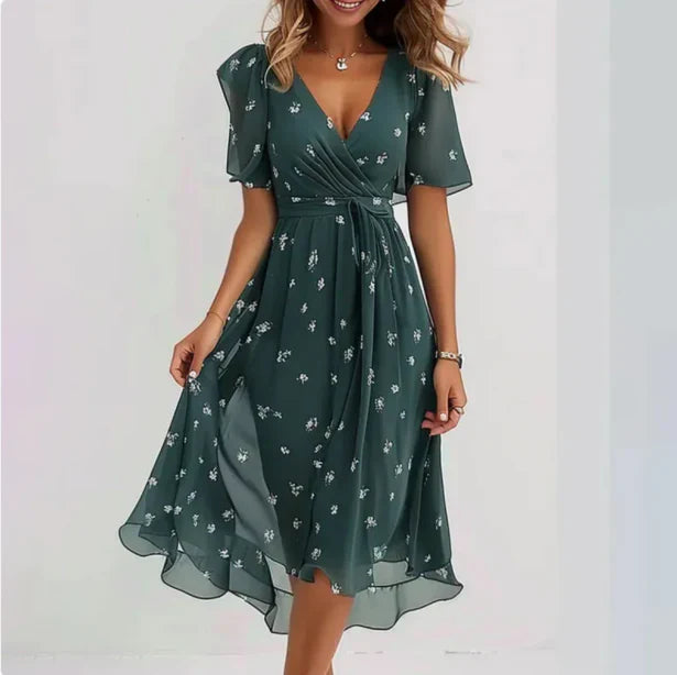 Robe Soirée Femme Col en V Chic et Féminine - PanierRoyale