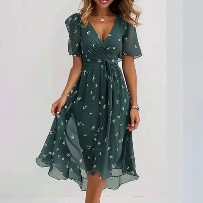Robe Femme élégante – Robe Longue ou Courte en V avec Tissu Confortable pour Tous les Jours - PanierRoyale