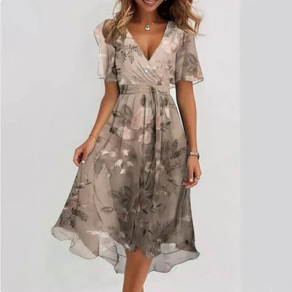 Robe Soirée Femme Col en V Chic et Féminine