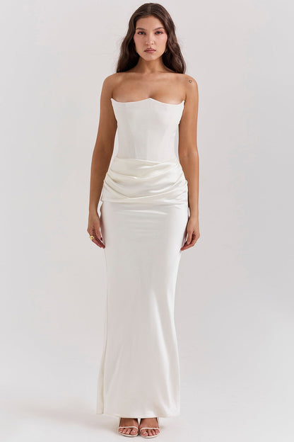 Robe de Mariage sans Bretelles pour Femme Grande Taille