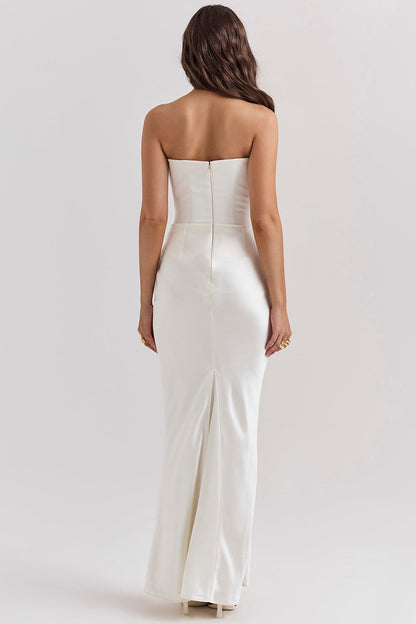 Robe de Mariage sans Bretelles pour Femme Grande Taille