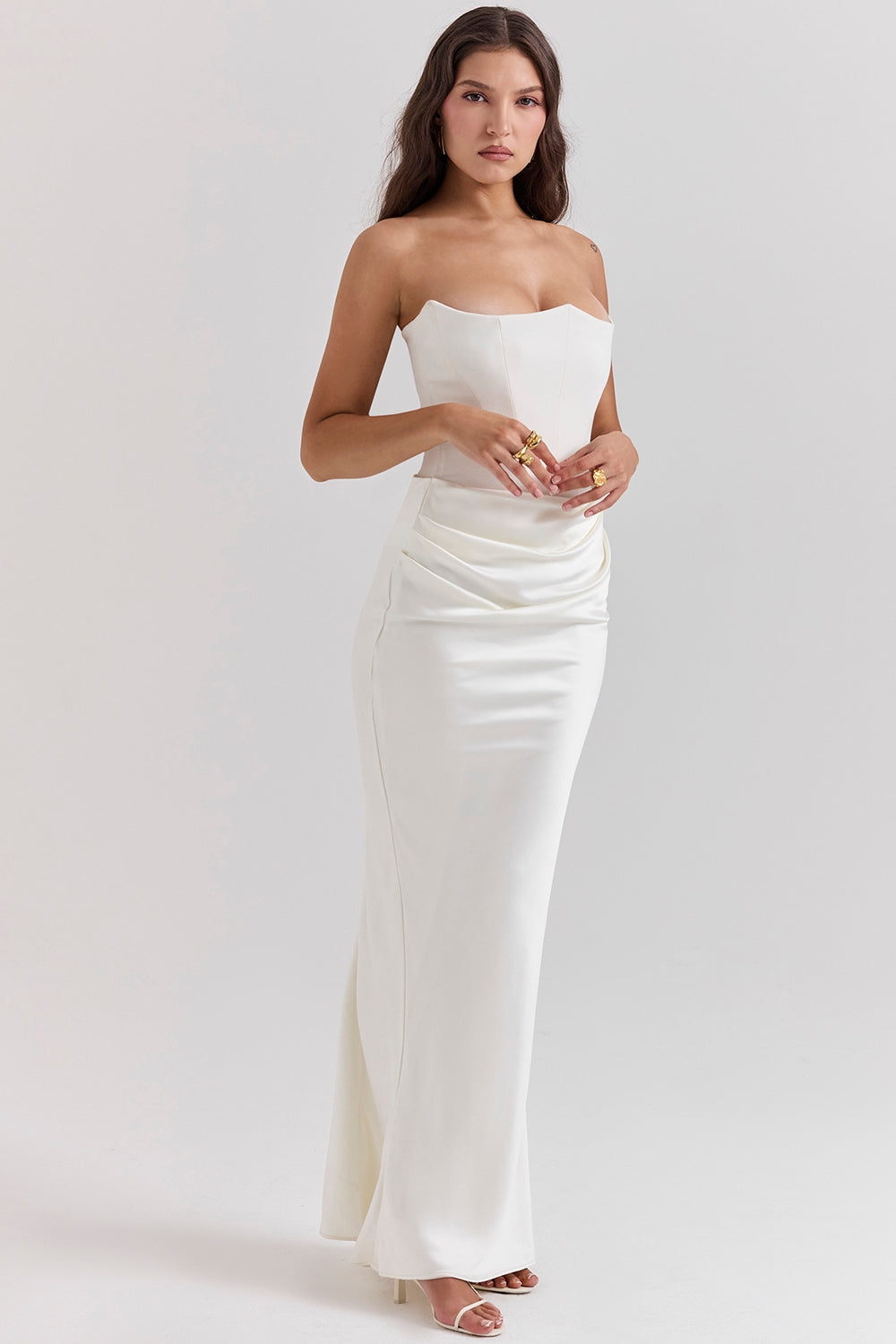 Robe de Mariage sans Bretelles pour Femme Grande Taille