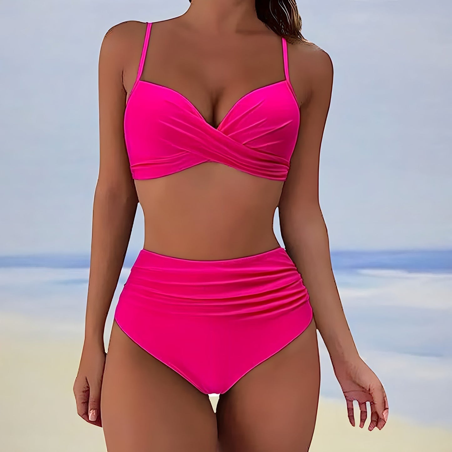 Maillot de Bain Femme Design - Bikini Équipé de Bretelles Régulables