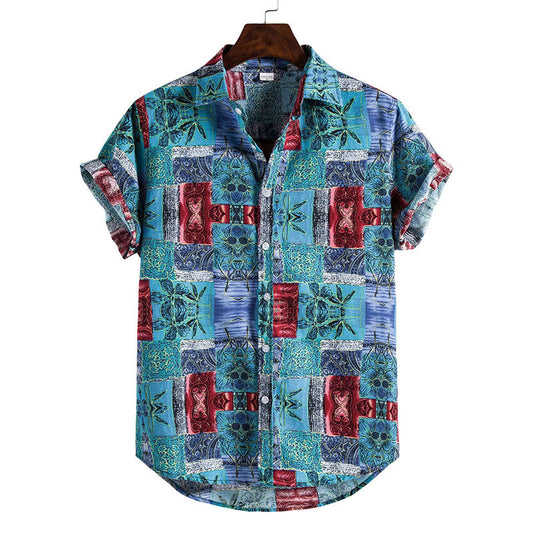 Chemise Homme Manches Courtes Coton Style Rétro - BerlinGlamour
