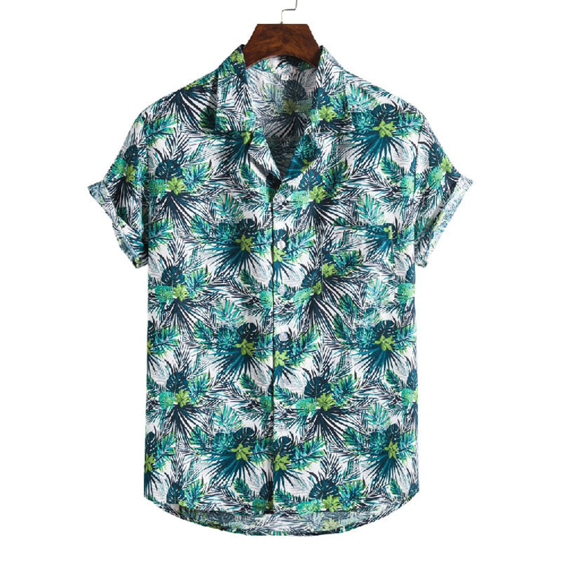 Chemise Homme Court Manche imprimé Vintage Coton - BerlinGlamour
