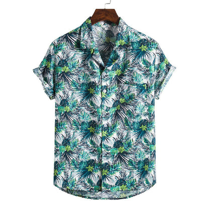Chemise Homme Court Manche imprimé Vintage Coton - BerlinGlamour