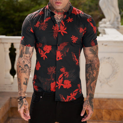 Chemise Homme Manche Courte Imprimée Fashion