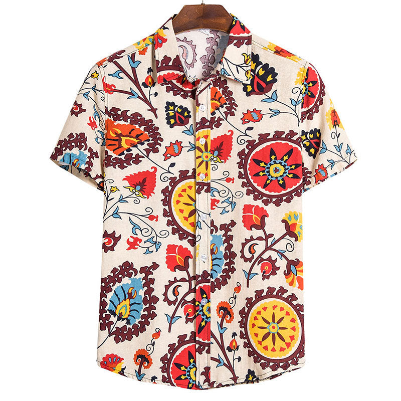 Chemise Homme Manches Courtes Coton et Lin - BerlinGlamour