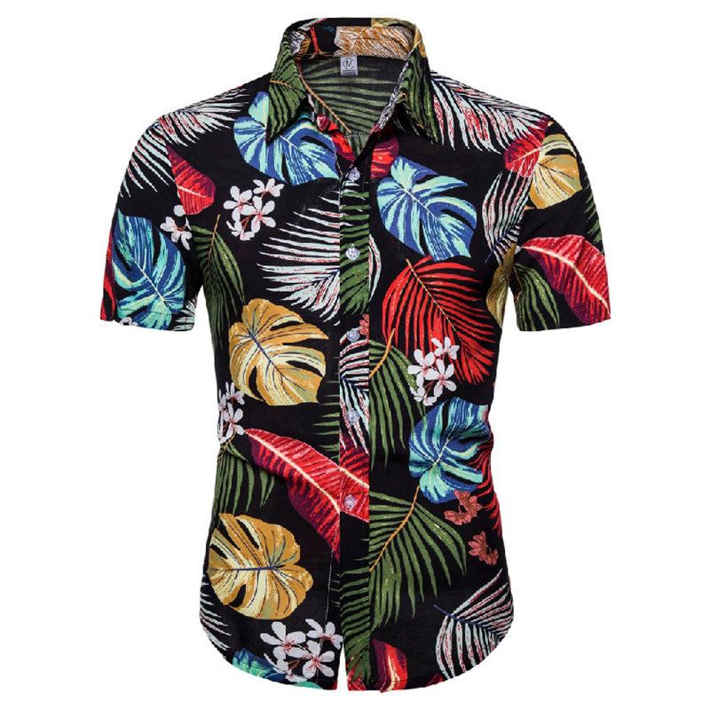 Chemise Homme Courte Manche Coton Vintage - BerlinGlamour