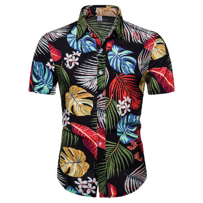 Chemise Homme Courte Manche Coton Vintage - BerlinGlamour