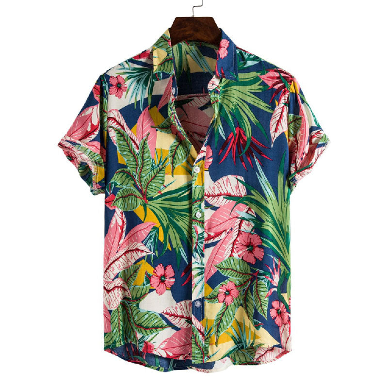 Chemise Homme Décontractée Imprimée Pour Vacances - BerlinGlamour