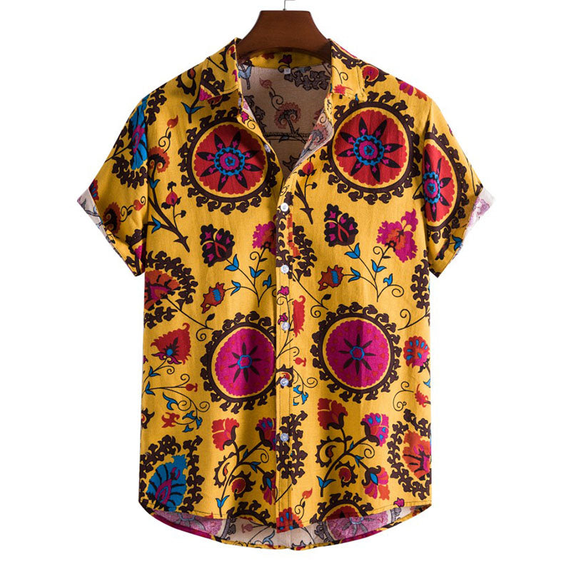 Chemise Homme Manche Courte Imprimée Classique - BerlinGlamour