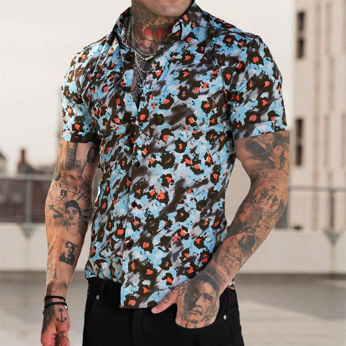Chemise Homme Manche Courte Exotique Colorée