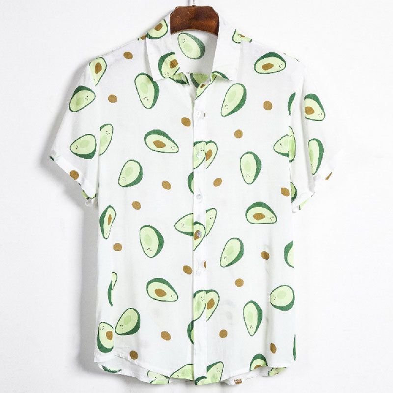 Chemise Homme Décontractée Coton Avocat Imprimé - BerlinGlamour