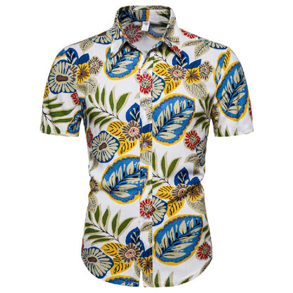 Chemise Homme Court Manches imprimé Vintage Coton - BerlinGlamour