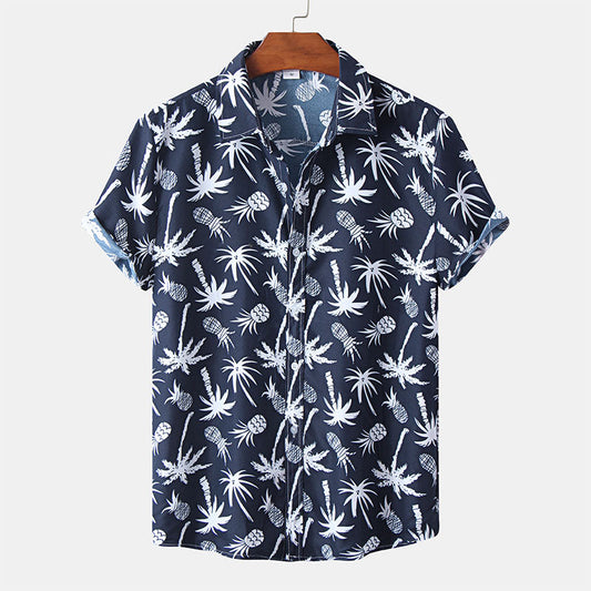 Chemise Homme Manche Courte Marine à Imprimer - BerlinGlamour