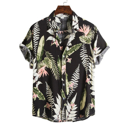 Chemise Homme Court Manches Coton Lin - BerlinGlamour