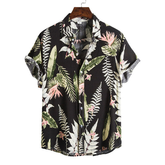 Chemise Homme Court Manches Coton Lin - BerlinGlamour