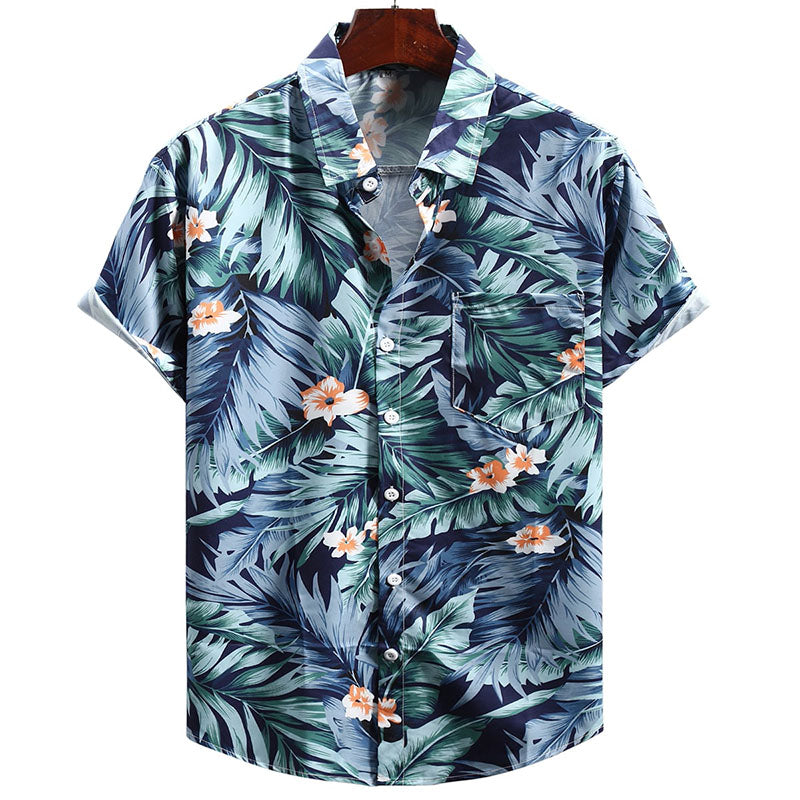 Chemise Homme Courte Manche Imprimé Floral - BerlinGlamour