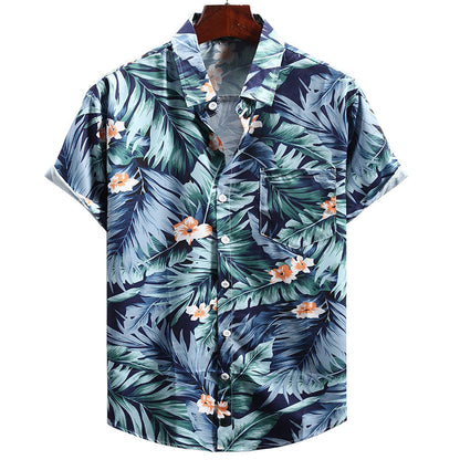 Chemise Homme Courte Manche Imprimé Floral - BerlinGlamour