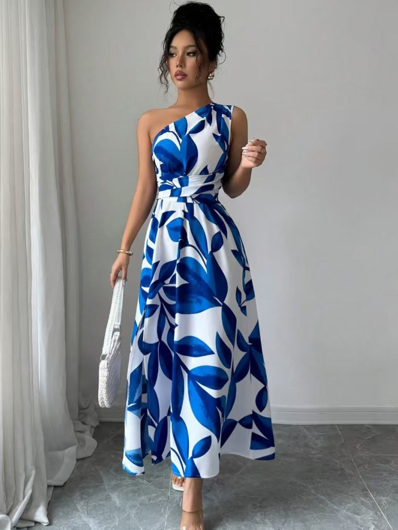Elyssara™ – Robe Femme Chic à Épaule Dénudée & Imprimé Floral