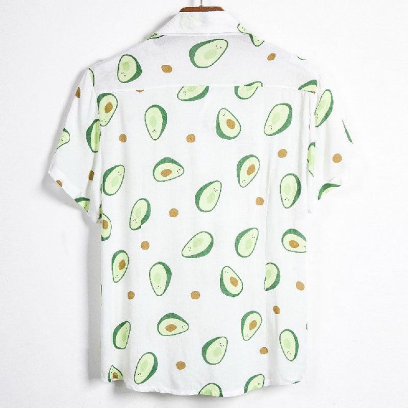 Chemise Homme Décontractée Coton Avocat Imprimé