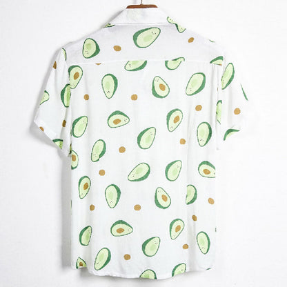 Chemise Homme Décontractée Coton Avocat Imprimé