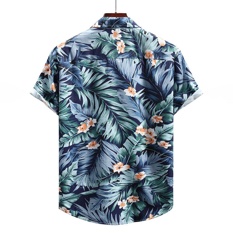 Chemise Homme Courte Manche Imprimé Floral