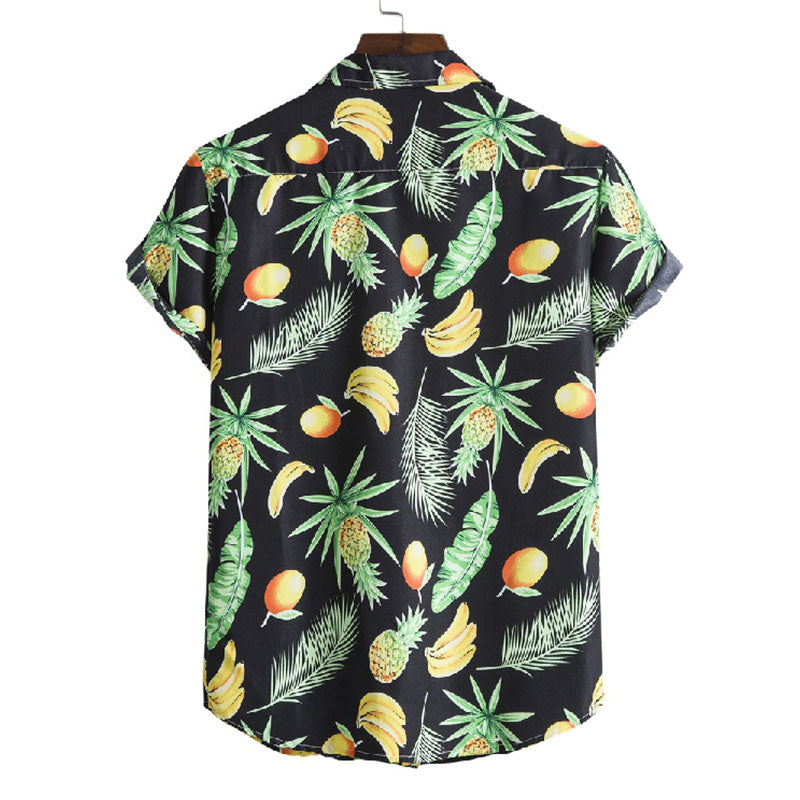 Chemise Homme Manches Courtes Fruit Imprimé Coton