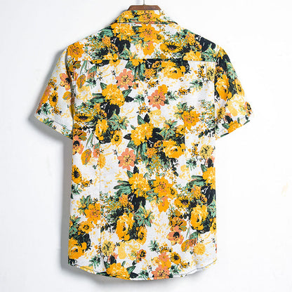 Chemise Homme Hawaïenne Fleurs Colorées pour Plage